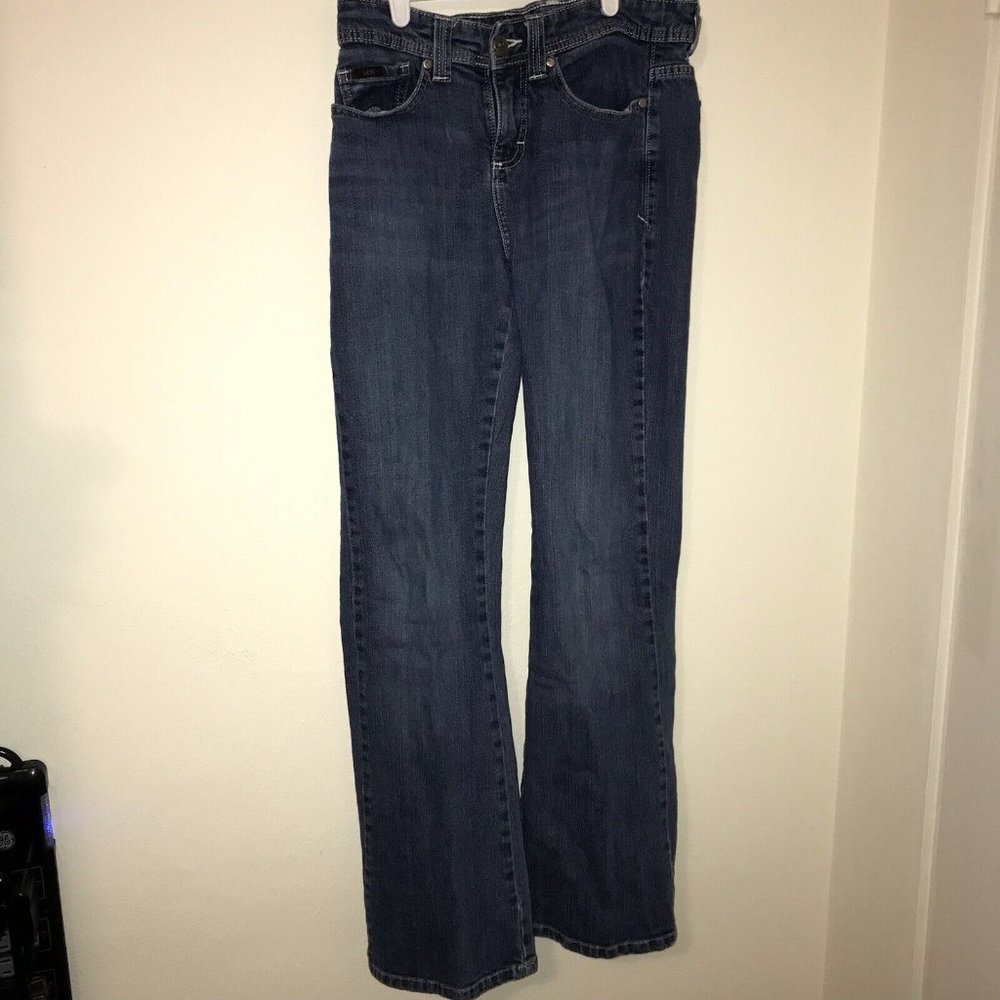 Lee  mid rise boot cut Denim jeans Girls size 6 Medium 27x 29 inseam preowned